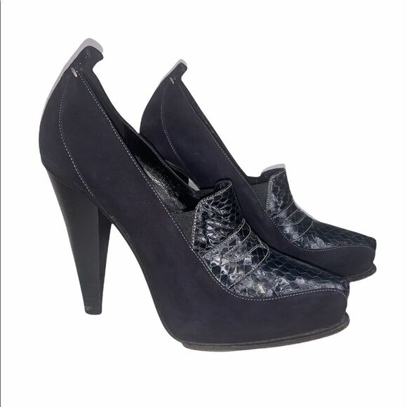 𝅺derek Lam Suede Snakeskin Heels Pumps - Picture 4 of 10